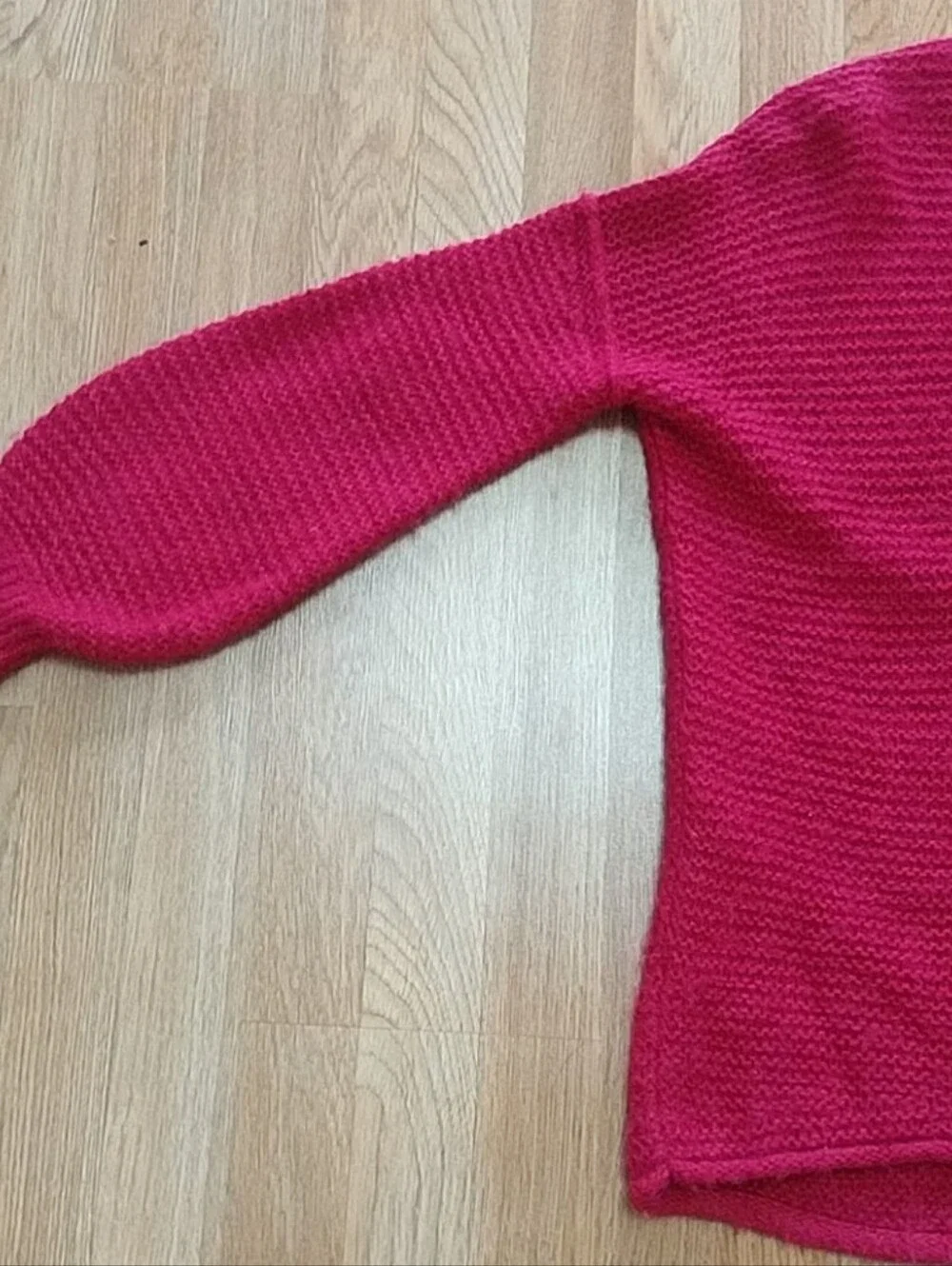 Free People All Mine Hot Fuchsia Pink Cotton / Alpacs Fuzzy Oversize Sweater